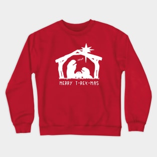 Christmas Cheer: Merry T-Rex-Mas (white text) Crewneck Sweatshirt